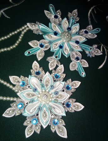 Сніжинки (техніка - канзаші)