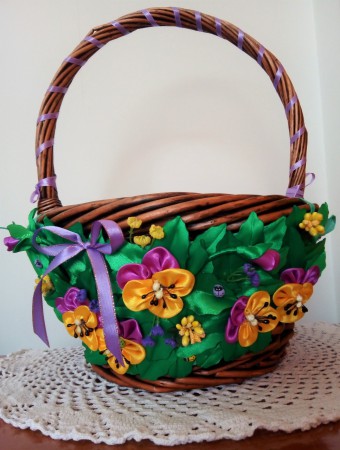 Декор Великоднього кошика "Анютині вічка"